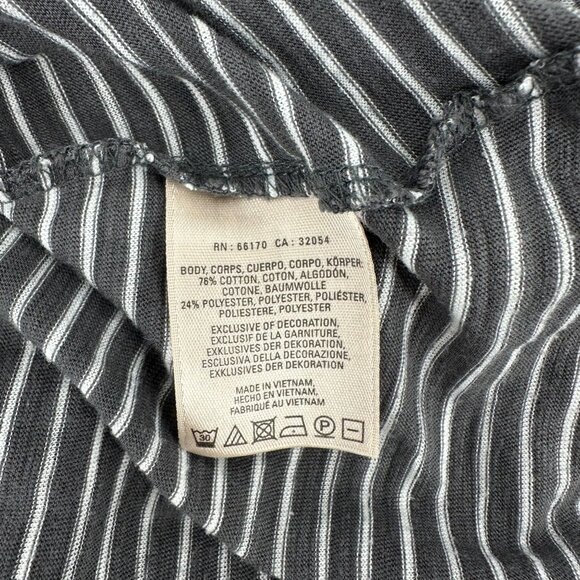 Anthropologie Striped Long Sleeve V Neck Top With Lace & Button Accents Size S - Picture 8 of 8